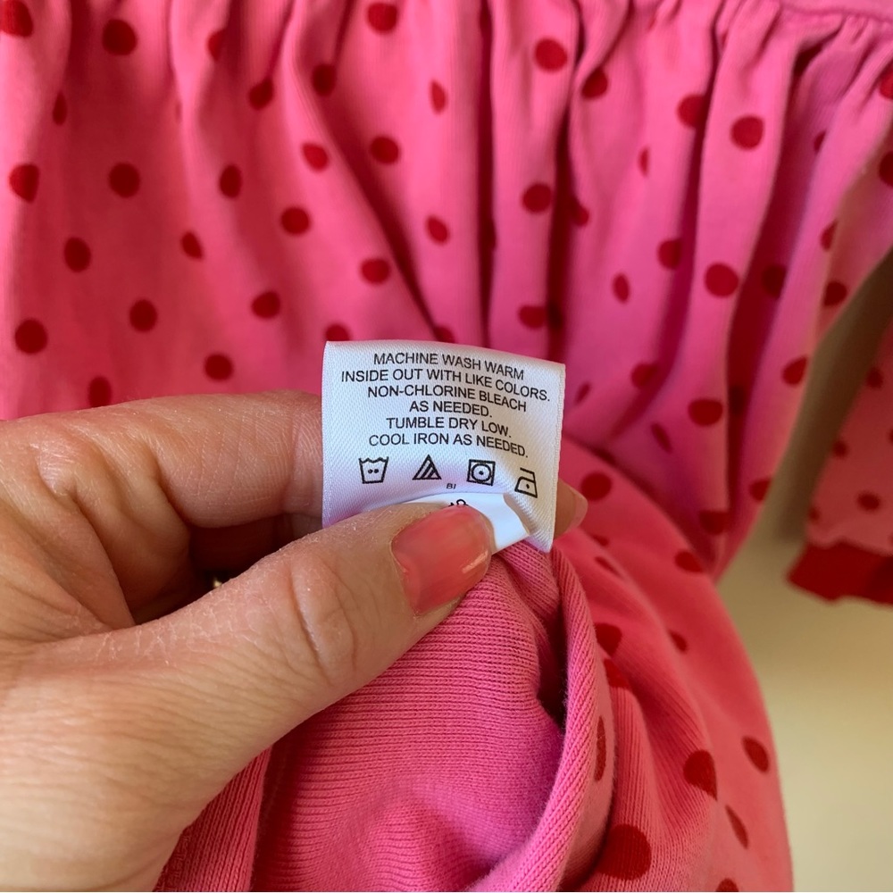 Hanna Andersson long sleeve pink with red polka dot dress excellent condition - Picture 5 of 5